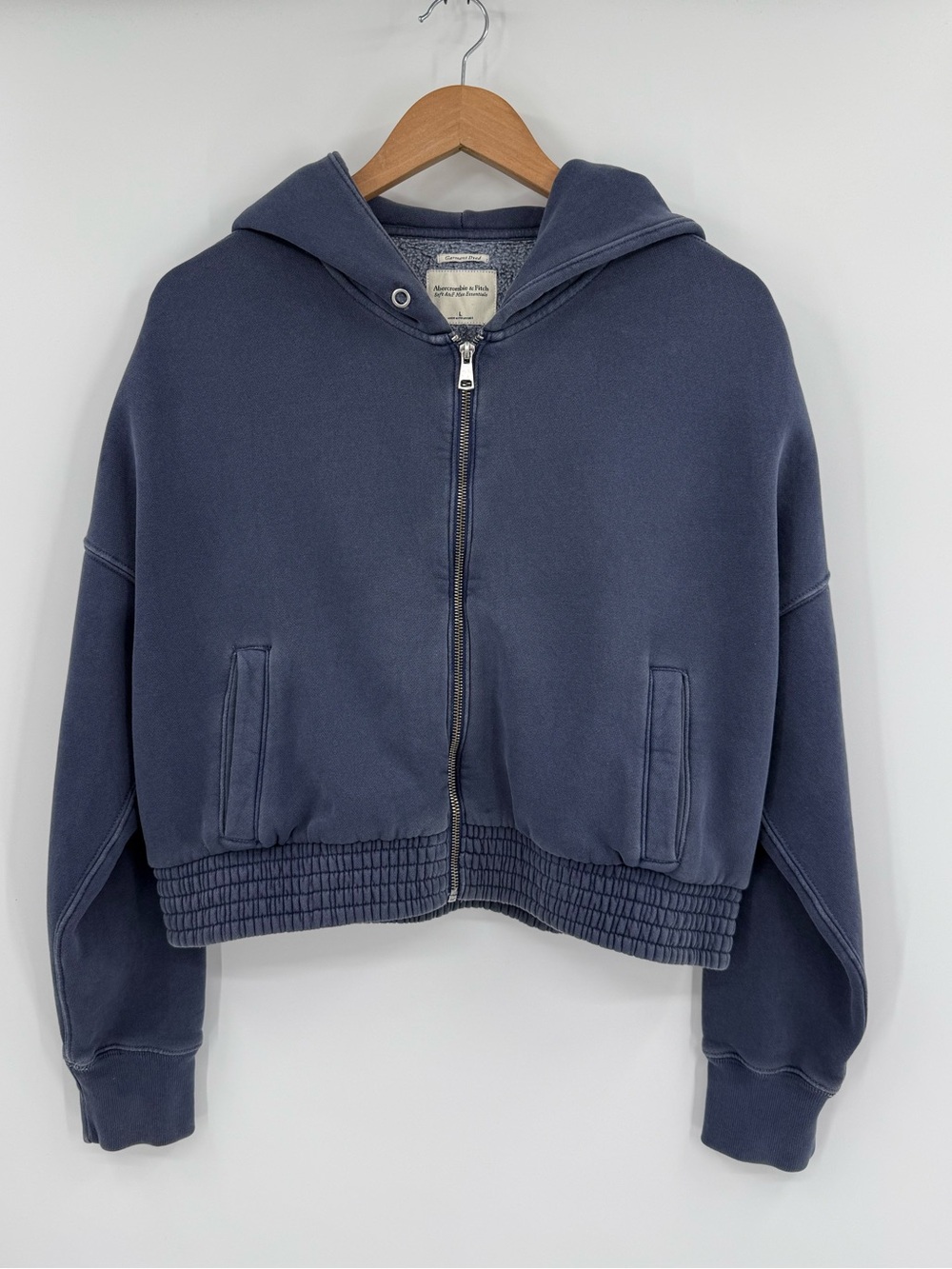 Abercrombie & Fitch Soft A&F Max Essentials Full Zip Hoodie | Blue | Large